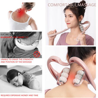Six-Wheel Manual Cervical Massager for Neck Back Waist - Muscle Tension Relief And Relaxation Rolling Therapeutic Tool